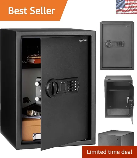 Secure Multifunctional Safe: 1.8 Cubic Feet Electronic Lock & Heavy Duty Steel
