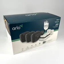 Arlo - Pro 4 Spotlight Camera Security Bundle - Black (Good)