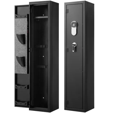 Uimoso Gun Safe with Biometric Lock, Adjustable Storage, and Interior Lighting