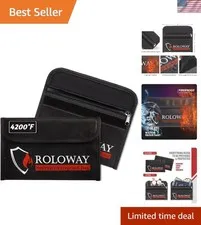 Portable Fireproof Money Bags 5x8 in - Secure Silicone Protection for Valuables