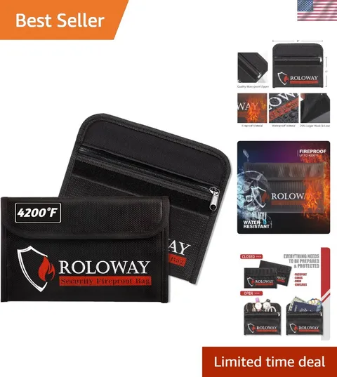 Portable Fireproof Money Bags 5x8 in - Secure Silicone Protection for Valuables