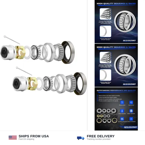 L68149 Trailer Axle Bearings Kit for 3500lb 1-1/16''*1-3/8''Axle-2 Sets | L68...