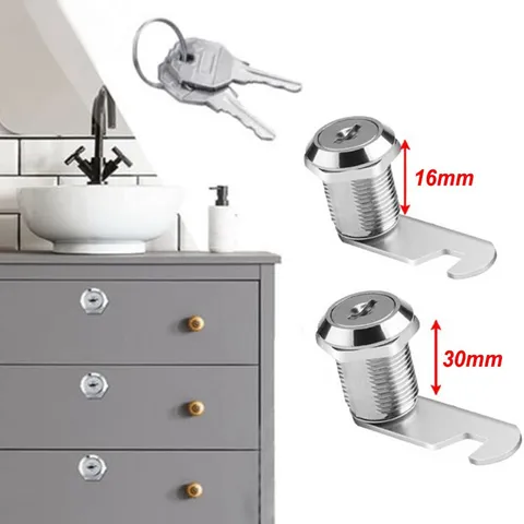 Easy to Install 16/30mm Zinc Alloy Lock Cylinder Cabinet Locker with 5 Keys