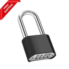 2.5in Long Shackle Combination Lock,  Large Outdoor Weatherproof Padlock, Des...