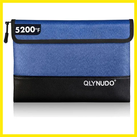 Small Fireproof Money Pouch for Cash with Zipper Bank Bag | Cash organizer, F...