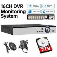 16 Ch Channel standalone Video Security 5MP DVR Camera Recorder with 2TB HDD