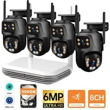 6MP Night Vision Surveillance Kit 8CH Wireless NVR H.265+ Preinstalled 500GB HDD