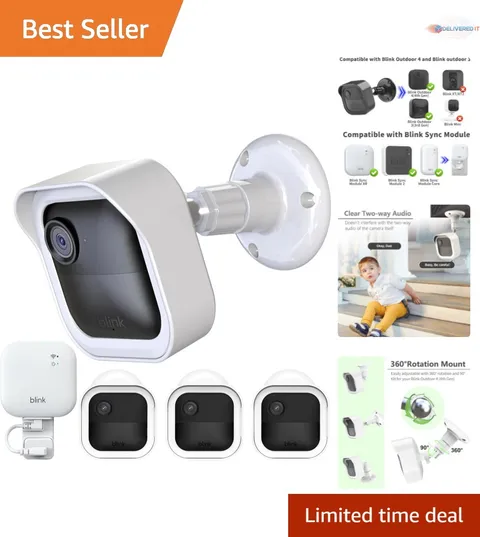 Blink Outdoor Camera Mounts Housing Bracket 3 Pack 360° Adjustable White