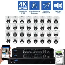 GW Surveillance System GW809702M32-8T 32 Turret IP Cameras