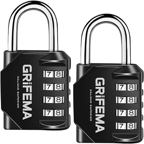 GRIFEMA GA1001 Combination Padlock, 4 Digit Coded Zinc Alloy Heavy Duty Locker L