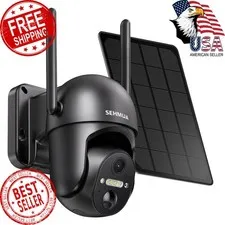 SEHMUA Wireless Outdoor Camera 1 Pack Black 2K