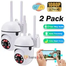 2X 1080P HD Wireless Camera WiFi Security System Smart outdoor Night Vision Cam