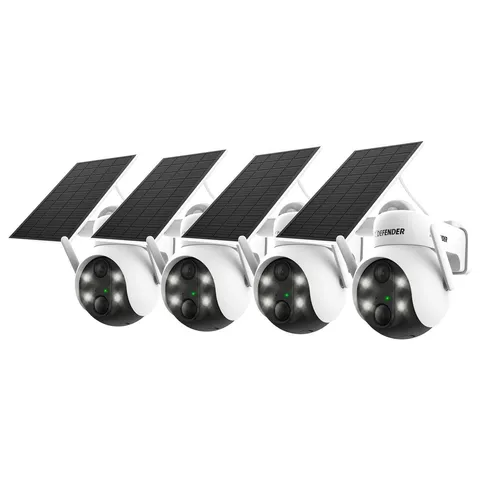 Defender Outdoor 4 Camera Solar Pan Tilt Micro SD (not included) FreeShipping