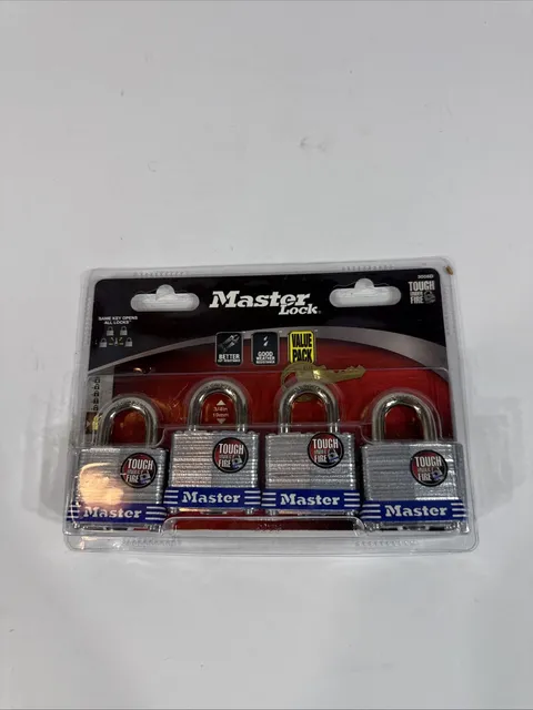 Master Lock 4-Pack of 1 9/16in. EX Series Shrouded Steel Keyed Alike Padlock
