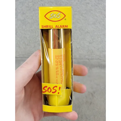 Vintage SOS Shrill Alarm Personal Security Device Yellow Gold Japan TO-MG