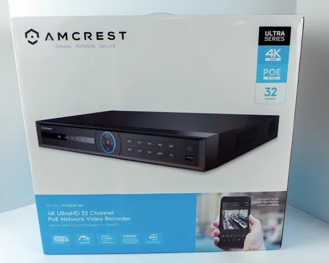 Amcrest NV5232E-16P 32CH 4K NVR 16-Port PoE Network Recorder 10TB WB Purple HD