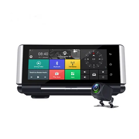 Touch Screen Dash Cam Dual Lens Car DVR Camera Bluetooth GPS Navigation Portable