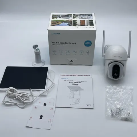 SEHMUA 2K Solar Security Camera Wireless Outdoor 360° View Pan Tilt WiFi