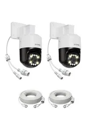 ZOSI 2 x C296 5MP PoE IP Camera, 3K Pan Tilt Security Audio Camera Outdoor