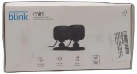 Blink Mini - Compact indoor plug-in smart security camera, 1080p HD video, night