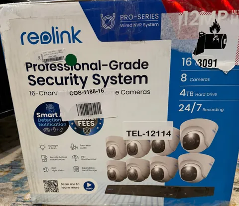 Reolink Pro-Series 12MP 16-Channel NVR,8 PoE Dome Cameras 4TB