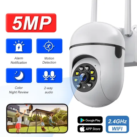 5MP Camera Wireless WIFI Outdoor CCTV PTZ Smart Home Security IR 2-Way Audio