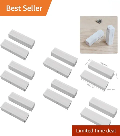 Easy-Install Magnetic Door Sensors - 5 Pack NC Contacts for Security Systems