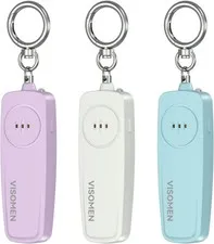 Personal Safety Alarm Keychain for Women,3-Pack,Loud Siren with Flashing LED Lig