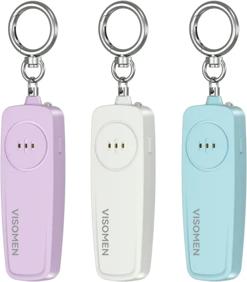 Personal Safety Alarm Keychain for Women,3-Pack,Loud Siren with Flashing LED Lig