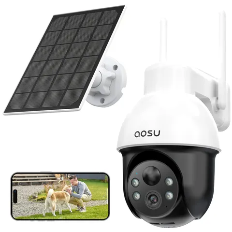 3K 5MP Solar Security Camera Wireless Outdoor PTZ 360° Smart Tracking