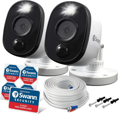Swann SWPRO-1080MSFBPK2 1080p HD Flash Bullet Camera CCTV Security 4680