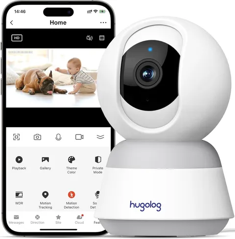 3K 5MP Indoor Pan/Tilt Security Camera with Auto-Focus,Ideal for Baby Monitor/Pe