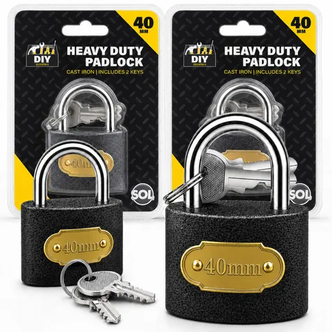 4pk Heavy Duty Padlock 40mm Weatherproof With Keys Shed Gate Garden Security