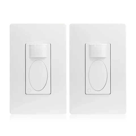 2 Pack PIR Motion Sensor Light Switch,Occupancy Sensor Switch | 5Amp | Sigle-...