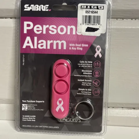 Sabre Personal Alarm Keychain Pink 110 dB Siren Audible Up to 300' PA-NBCF-01NEW