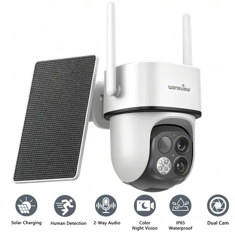 Wansview 3MP WIFI IP Camera Wireless Outdoor 360°PTZ Smart Home Security Camera