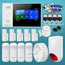 HOMSECUR Wireless WIFI 4G GSM RFID LCD Home House Alarm System+Red Flash Siren