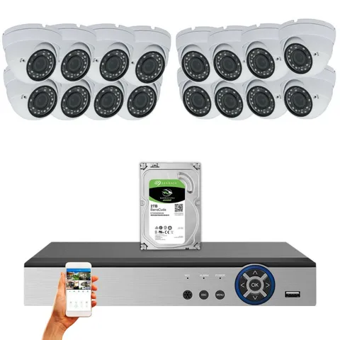 Evertech 16 Channel 1080p CCTV Security Surveillance System Night Outdoor w/2TB