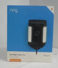 Ring Spotlight Cam Plus, Plug-In Outdoor Camera Black