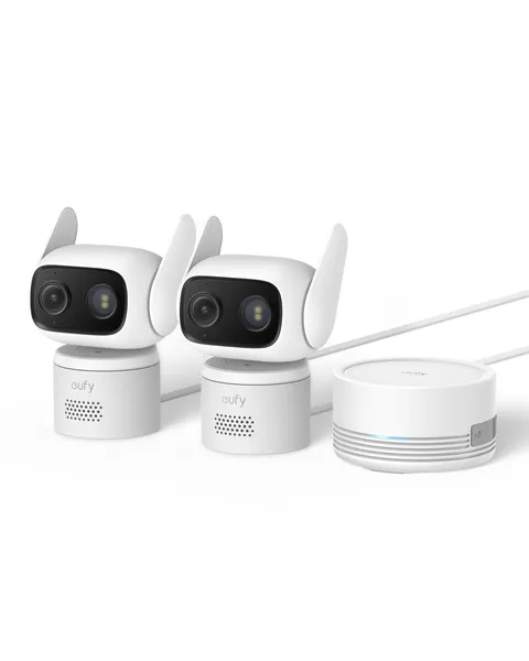eufy Security Indoor&Outdoor Camera C31,2-Pack with 2 Pack+HomeBase, white