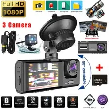 Camara De Seguridad Para Carro Auto 3 lenses Delantero/Trasero/Interior Dash Cam