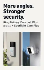 Battery Doorbell plus (Newest Model), Nickel Silver with Spotlight Cam Plus, Bat