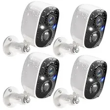 4 Pack Cameras System, Security Cameras Wireless Outdoor, 2K Video