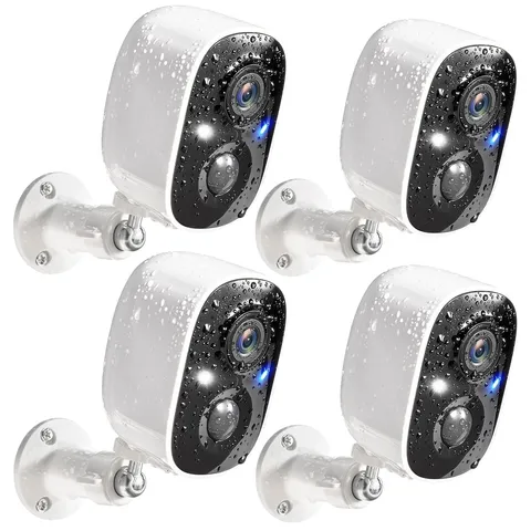 4 Pack Cameras System, Security Cameras Wireless Outdoor, 2K Video