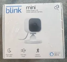 Blink Mini Compact Indoor Plug-in Smart Security Camera - SEALED!