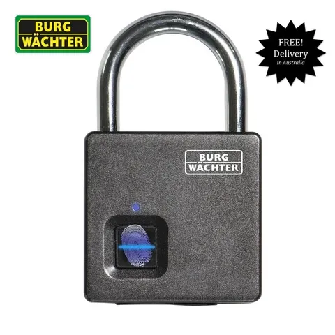 Burg Wachter Biometric Fingerprint Operated Padlock Free Post Aust-IP 65 RATED