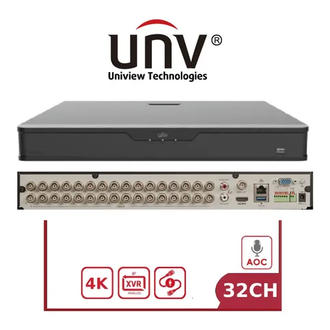 UNV 4K 32-Ch Audio TVI/AHD/CVI/CVBS Hybrid Uniview IP Network Security Recorder