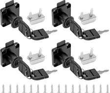 4 Packs Drawer Lock with Keys, Desktop Lock with 0.75"/19Mm Length Cylinder Cam