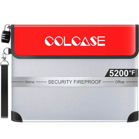 Fireproof Document Bag with Lock 5200℉ Heat Insulated Waterproof and Fireproo...