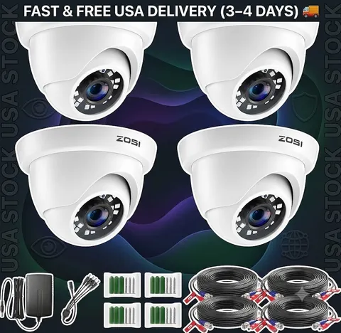 4 Camaras De Seguridad Wifi Exterior 1080P Inalambrica Con Vision Nocturna Video